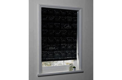 6ft Coffee Chalkboard Roller Blind - Black